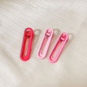Pink Hair Clip Set